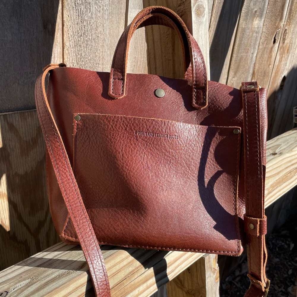 Portland Leather Goods Mini Crossbody Bag in Acorn